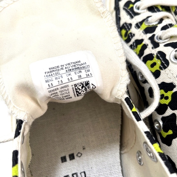 Converse Chuck Taylor All Star Cheetah Animal Print Low Top Shoes 7.5 NWOB Green - Picture 10 of 10